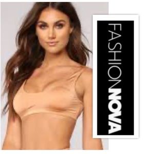 Fashion Nova Sandy Beige Stretch Kaliyah Bikini Top